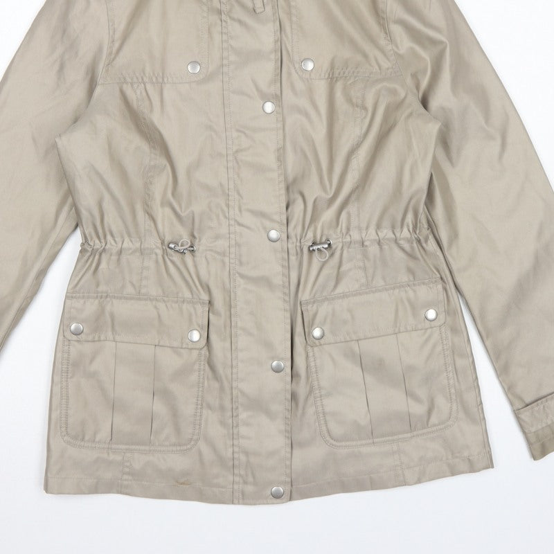 Marks & Spencer Women's Beige UK 18 Parka Jacket Drawstring Pockets