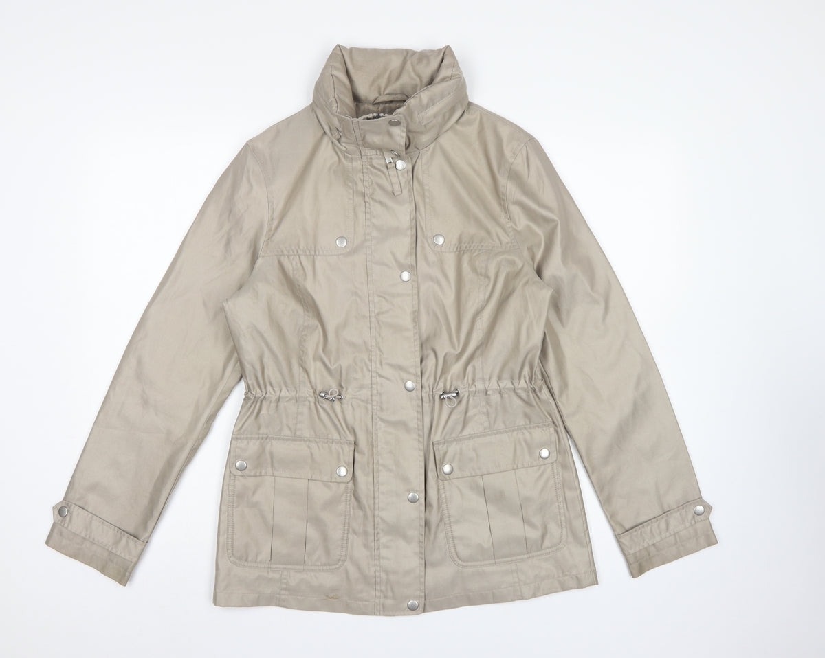 Marks & Spencer Women's Beige UK 18 Parka Jacket Drawstring Pockets