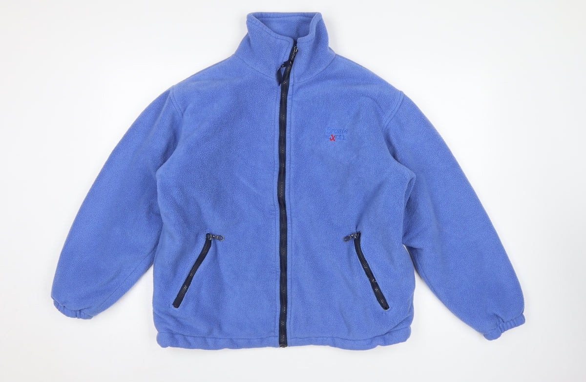 Bronte Men’s Blue M Fleece Full Zip Outdoor Jacket Made in England