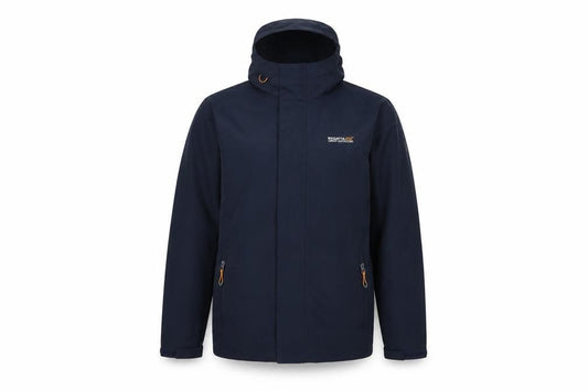 Regatta Men’s Navy L Waterproof Hooded Rain Jacket Outdoor