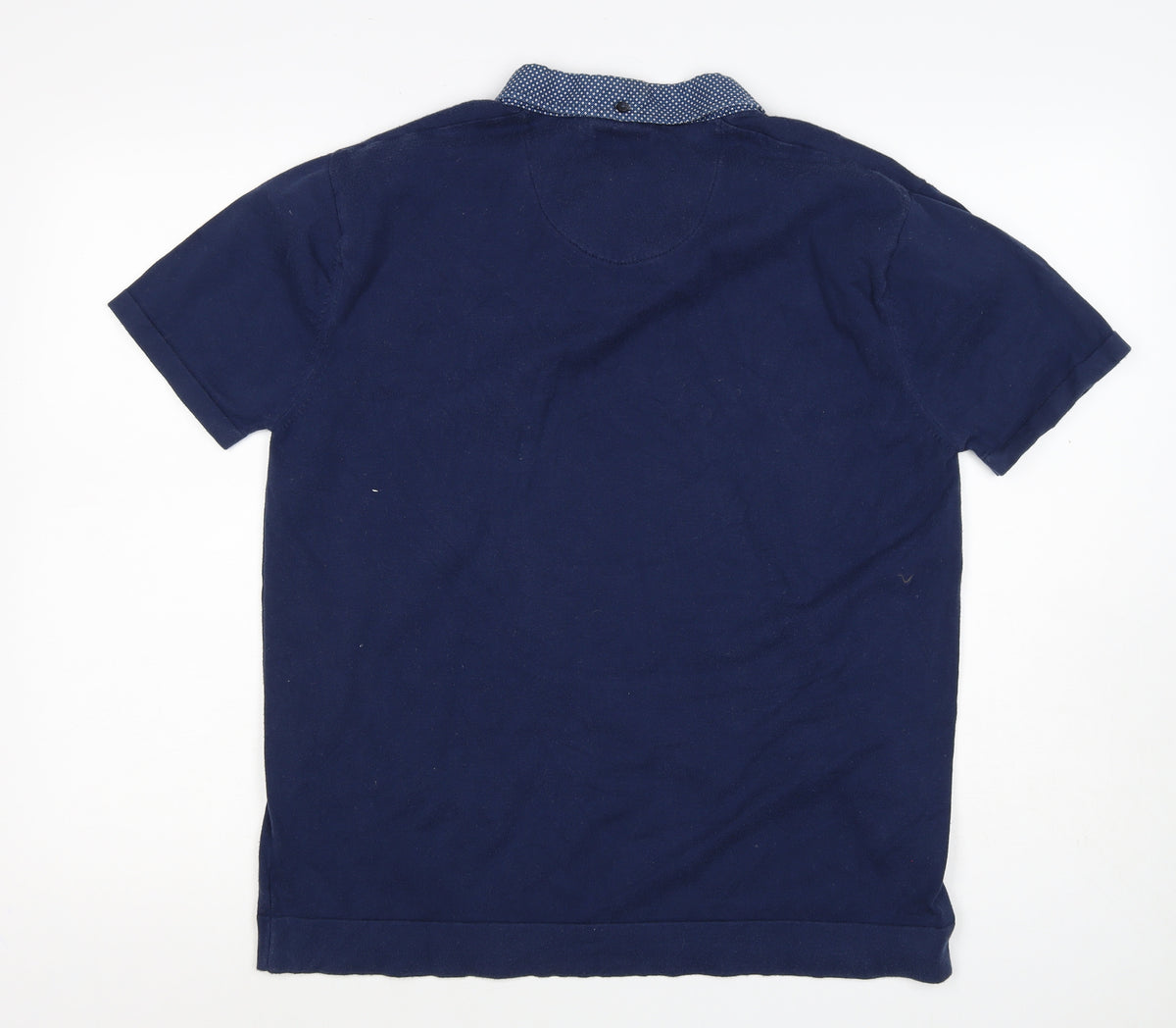 Next Mens Blue XL Short Sleeve Button Down Collar Polo Shirt