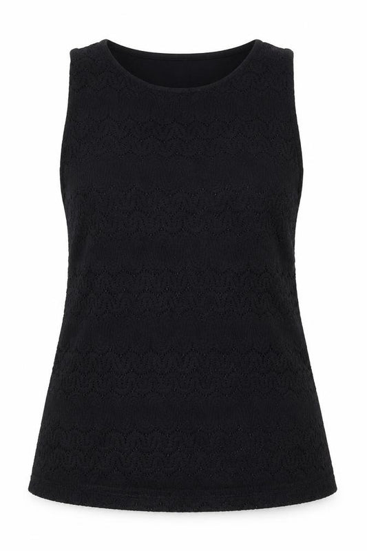 Dorothy Perkins Women Black UK 12 Basic Lace Short Sleeve T-Shirt