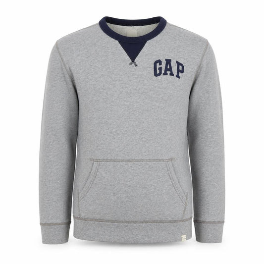 Gap Kids Boys Grey Logo Sweatshirt 14-15 Years Pullover Pockets