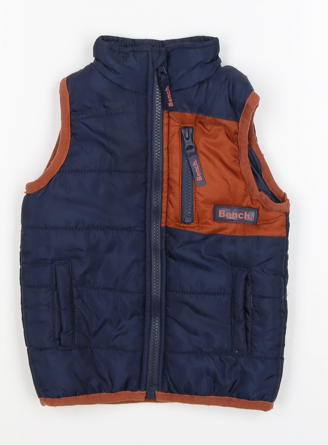 Bench Boys Blue Orange 18-24 Months Padded Quilted Zip Bodywarmer