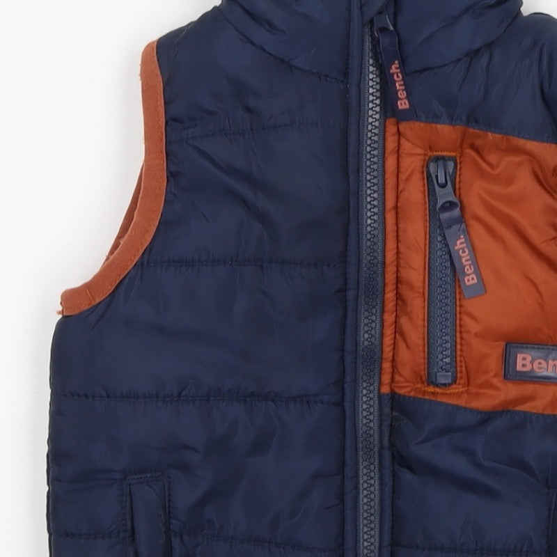Bench Boys Blue Orange 18-24 Months Padded Quilted Zip Bodywarmer