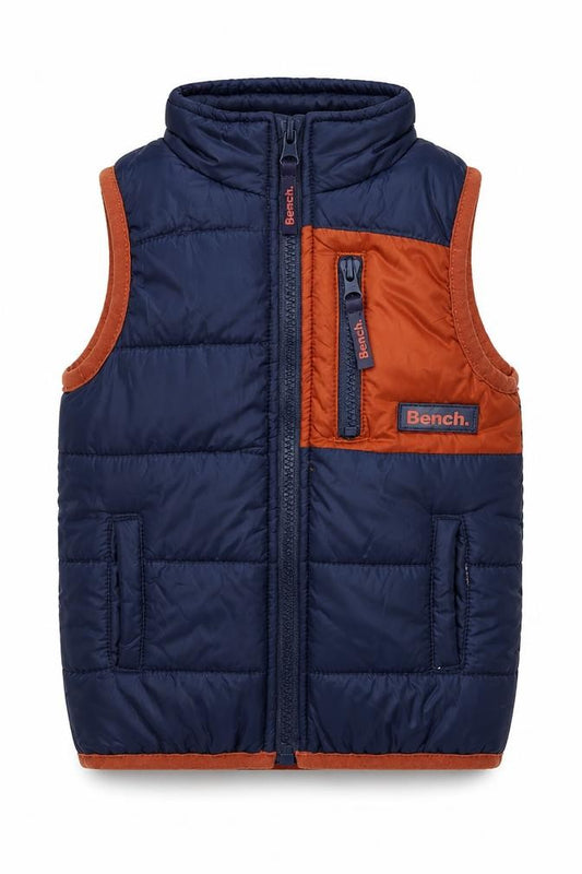 Bench Boys Blue Orange 18-24 Months Padded Quilted Zip Bodywarmer