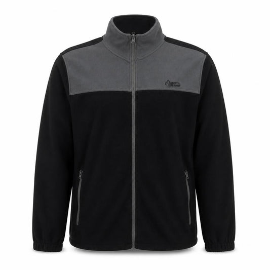 Atlas for Men Men's Black Grey 2XL Fleece Jacket Full Zip Outdoor