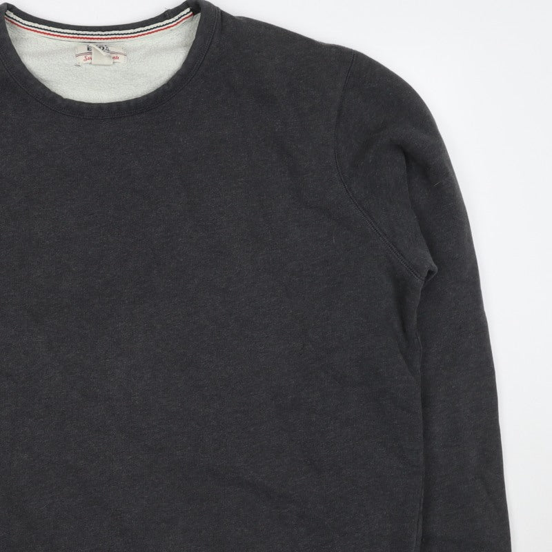 Lands' End Men's Black XL Fleece Crew Neck Pullover Sweatshirt
