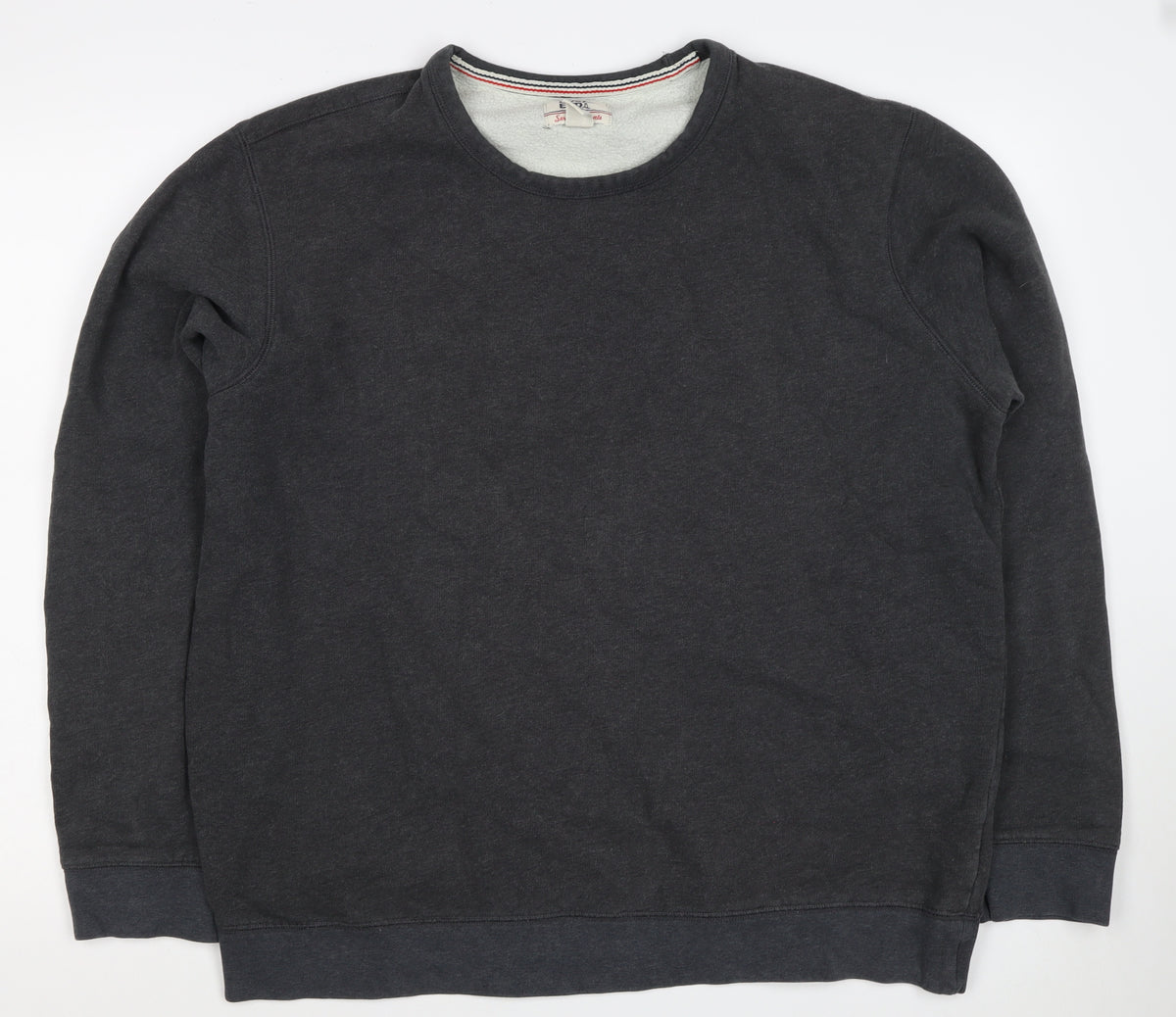 Lands' End Men's Black XL Fleece Crew Neck Pullover Sweatshirt
