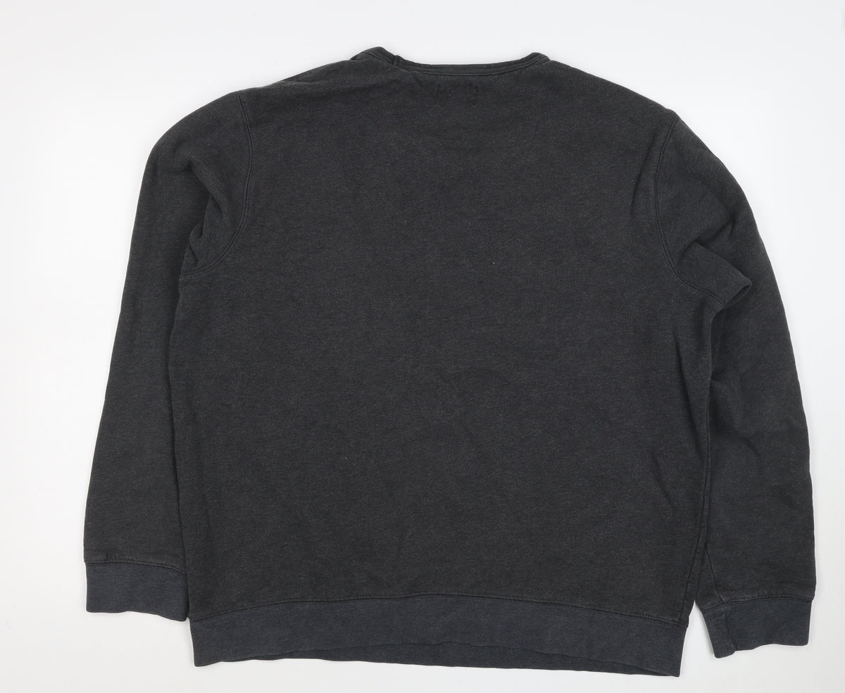 Lands' End Men's Black XL Fleece Crew Neck Pullover Sweatshirt