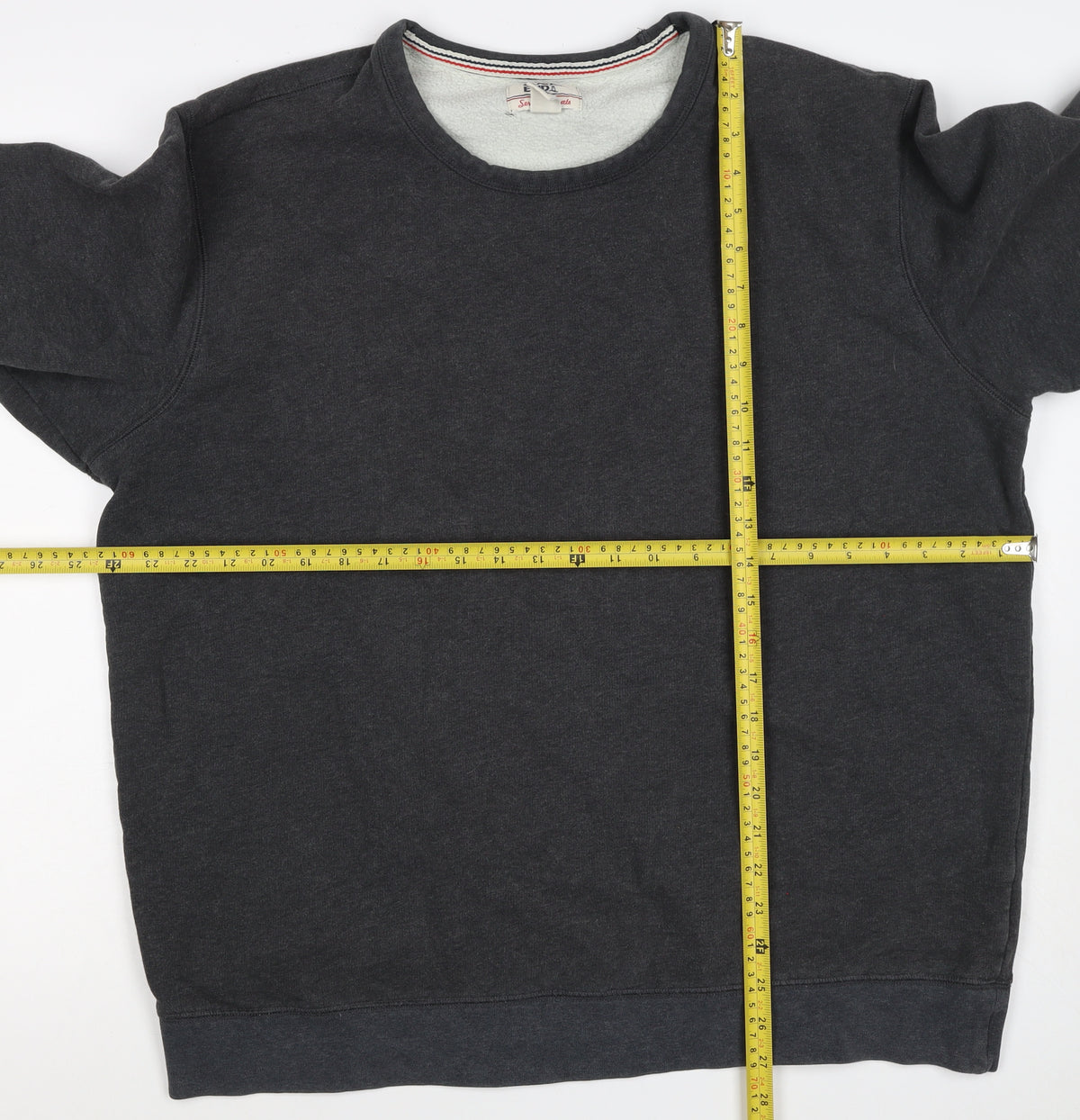 Lands' End Men's Black XL Fleece Crew Neck Pullover Sweatshirt