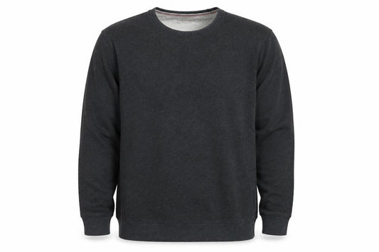 Lands' End Men's Black XL Fleece Crew Neck Pullover Sweatshirt