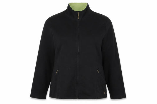 Lole Women’s Black Full Zip High Neck Cotton Stretch Sweatshirt UK 16
