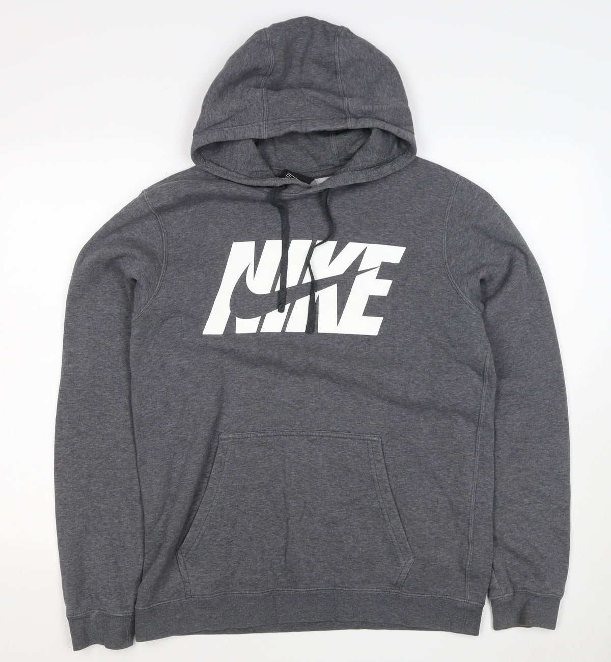 Nike Men's Grey M Logo Pullover Hooded Fleece Sweatshirt
