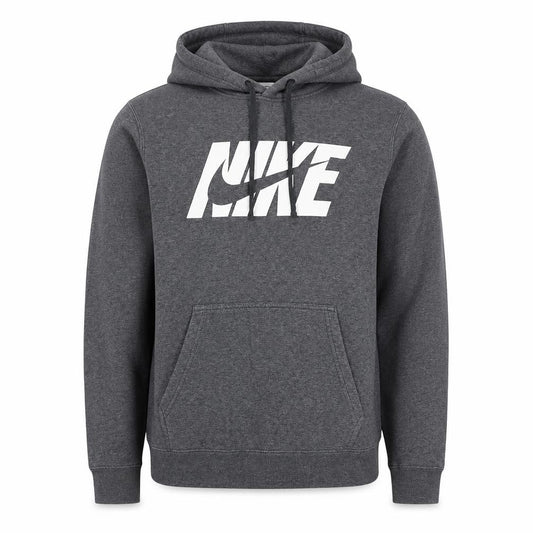 Nike Men's Grey M Logo Pullover Hooded Fleece Sweatshirt