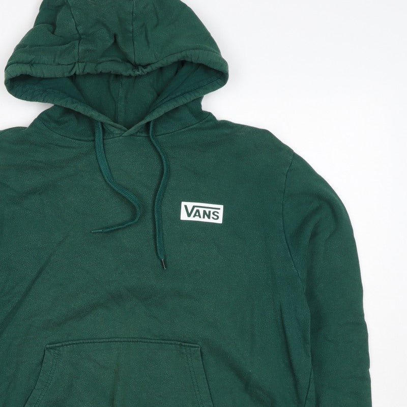 Vans Men’s Green M Pullover Hoodie Logo Cotton Kangaroo Pocket