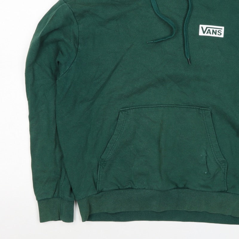 Vans Men’s Green M Pullover Hoodie Logo Cotton Kangaroo Pocket