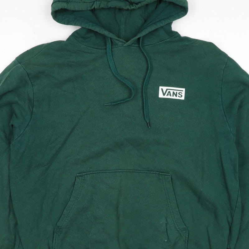Vans Men’s Green M Pullover Hoodie Logo Cotton Kangaroo Pocket