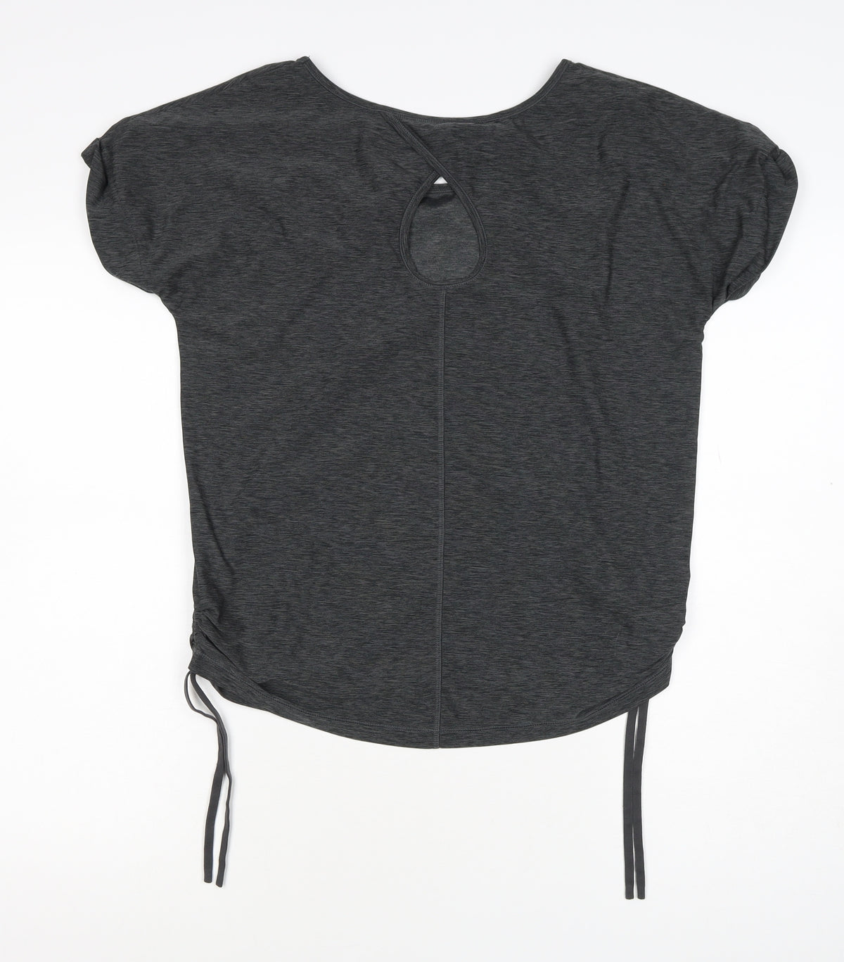 Tuff Women’s Grey Size S Ruched Drawstring Cap Sleeve T-Shirt