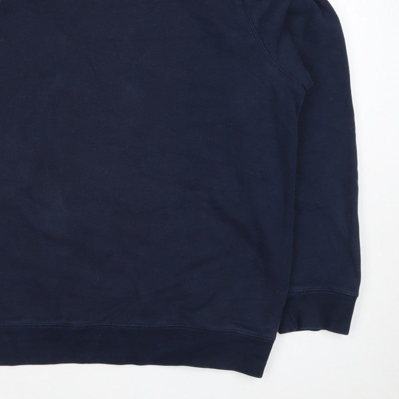 Lands' End Men's Blue XL Crew Neck Pullover Fleece Sweatshirt