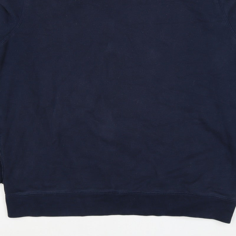 Lands' End Men's Blue XL Crew Neck Pullover Fleece Sweatshirt