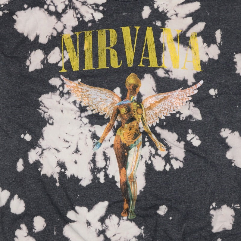 Divided Men’s Black XL Nirvana Bleach Dye Graphic Print Pullover Sweatshirt