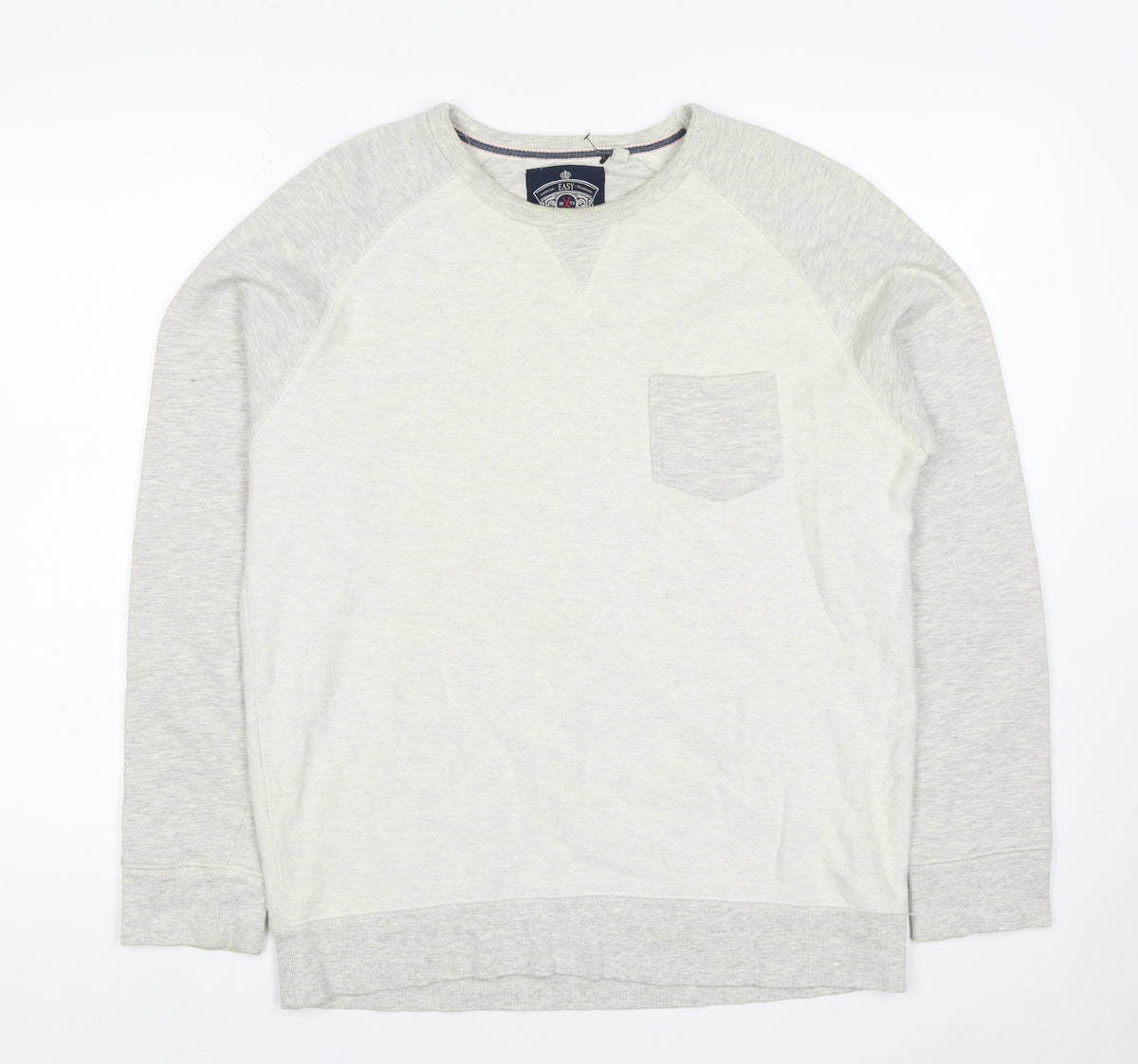 Medium Women’s Grey Crew Neck Pocket Raglan Sweatshirt Size M