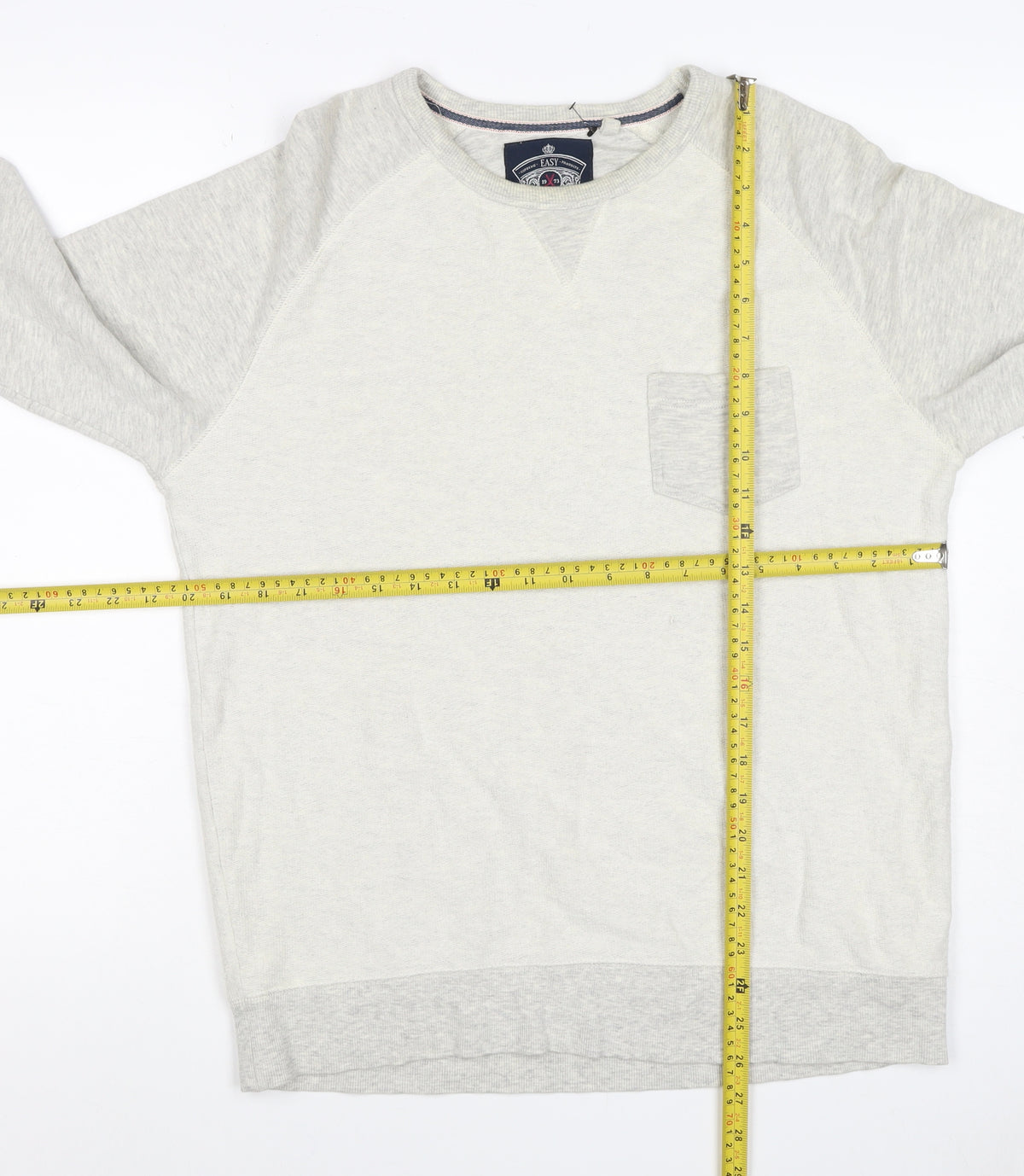 Medium Women’s Grey Crew Neck Pocket Raglan Sweatshirt Size M