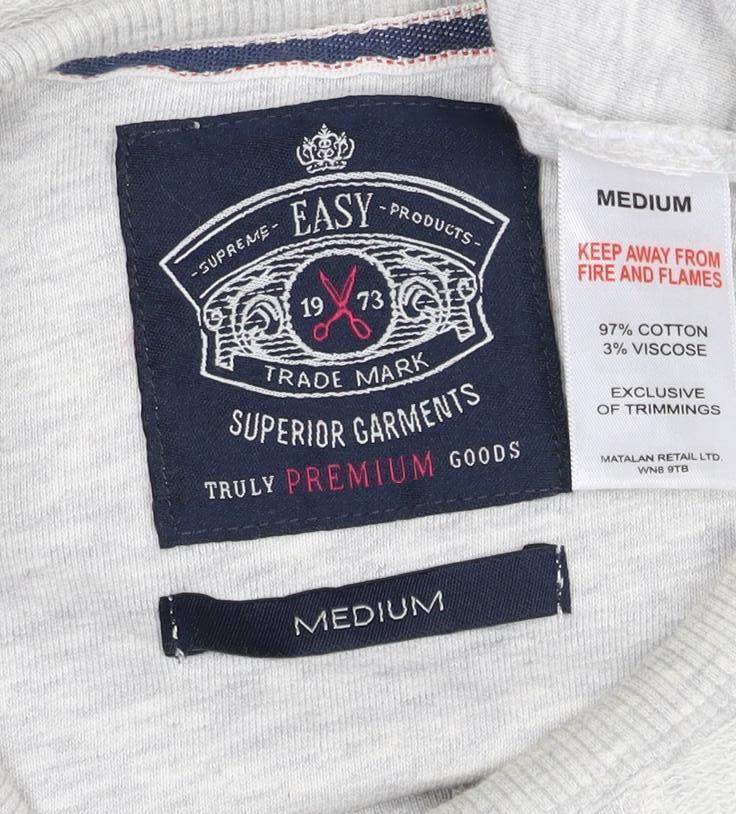 Medium Women’s Grey Crew Neck Pocket Raglan Sweatshirt Size M