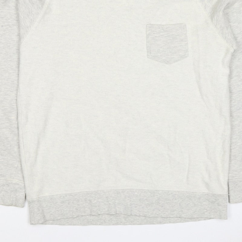 Medium Women’s Grey Crew Neck Pocket Raglan Sweatshirt Size M