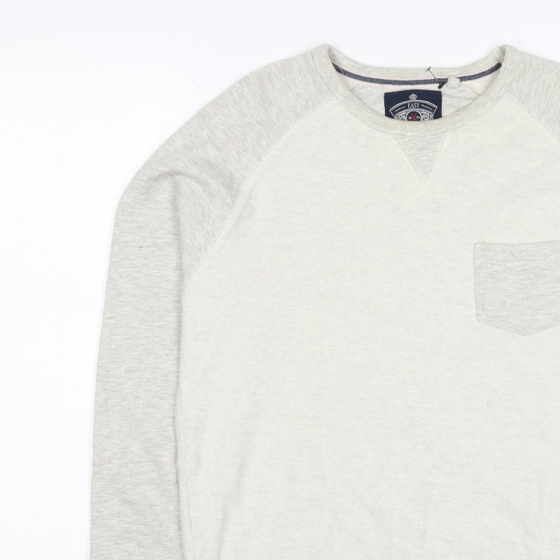Medium Women’s Grey Crew Neck Pocket Raglan Sweatshirt Size M