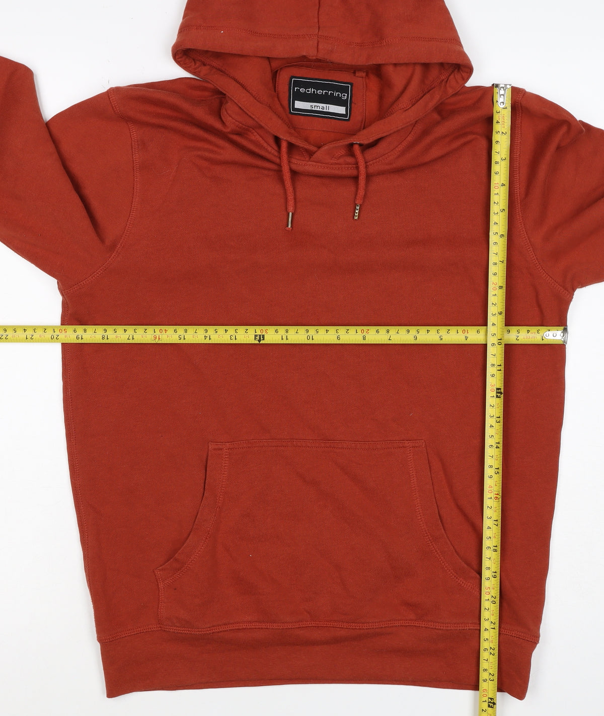 Red Herring Men’s Orange Small Pullover Hooded Fleece Hoodie