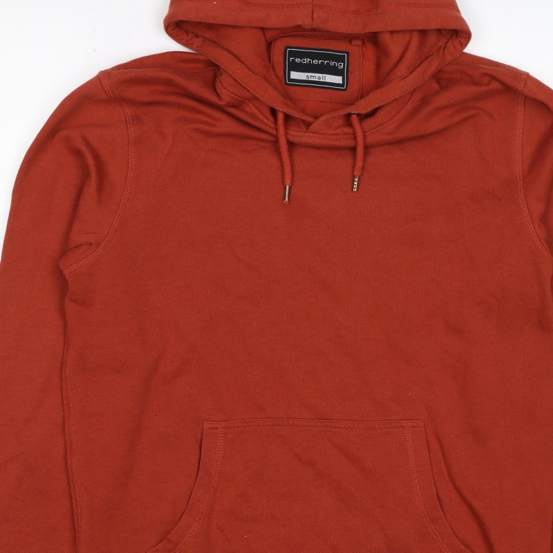 Red Herring Men’s Orange Small Pullover Hooded Fleece Hoodie