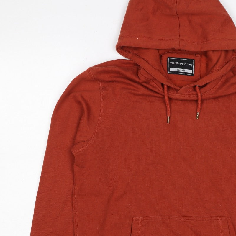 Red Herring Men’s Orange Small Pullover Hooded Fleece Hoodie