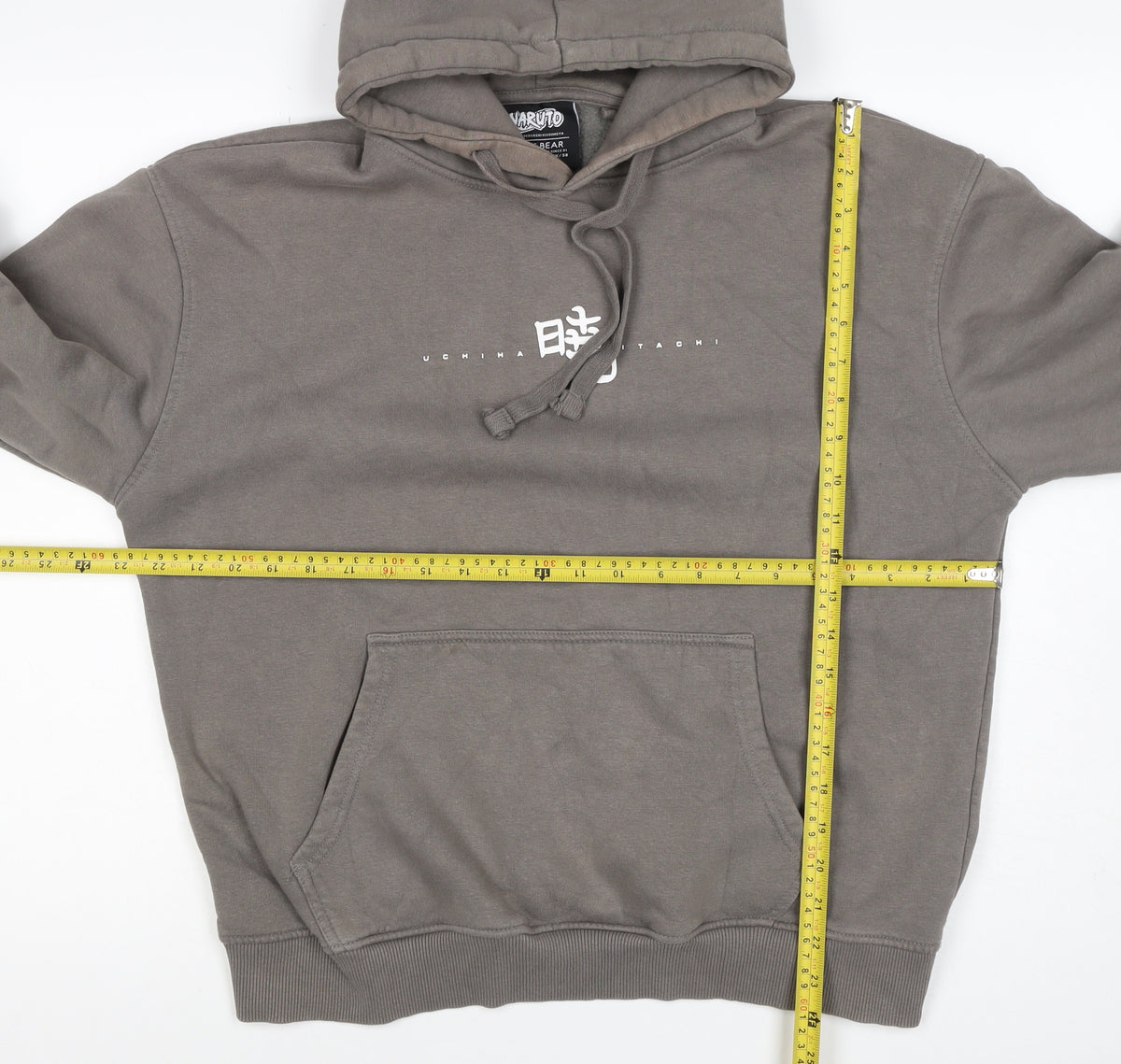 Pull&Bear Men’s Grey M Naruto Itachi Anime Graphic Pullover Hoodie