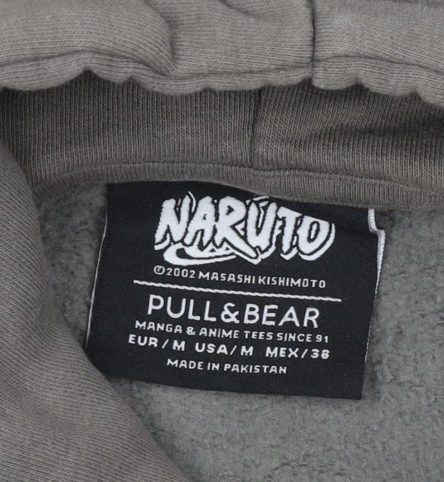 Pull&Bear Men’s Grey M Naruto Itachi Anime Graphic Pullover Hoodie