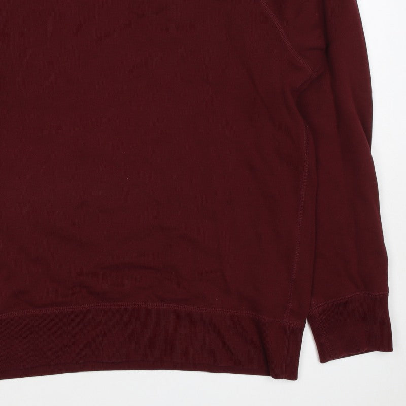 Uniqlo Men’s Red M Crew Neck Cotton Pullover Sweatshirt