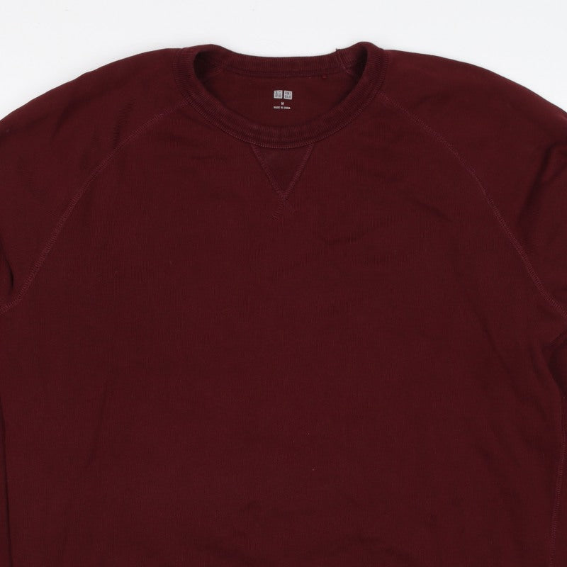 Uniqlo Men’s Red M Crew Neck Cotton Pullover Sweatshirt