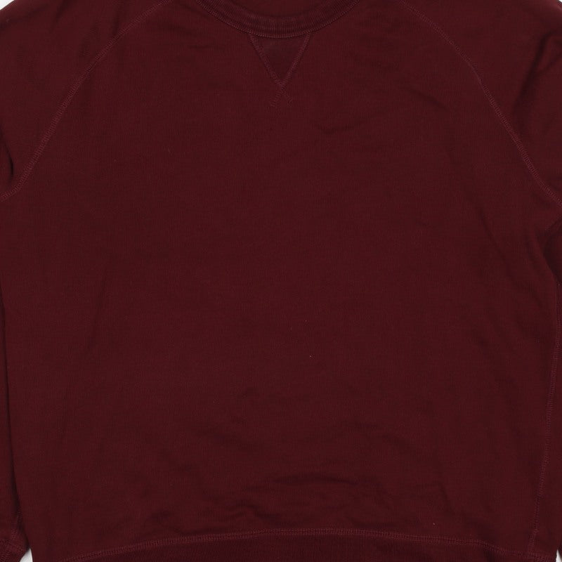 Uniqlo Men’s Red M Crew Neck Cotton Pullover Sweatshirt