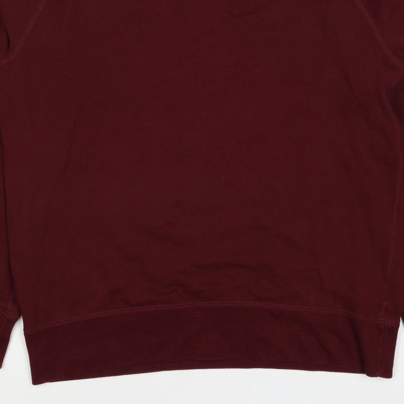 Uniqlo Men’s Red M Crew Neck Cotton Pullover Sweatshirt