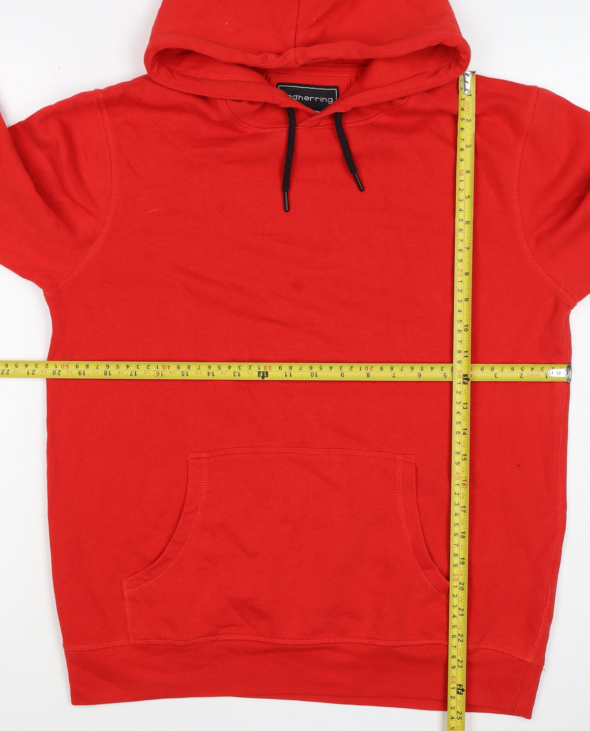 Red Herring Men’s Red Small Pullover Hoodie Drawstring Pocket