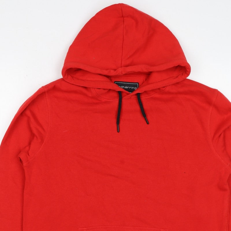 Red Herring Men’s Red Small Pullover Hoodie Drawstring Pocket