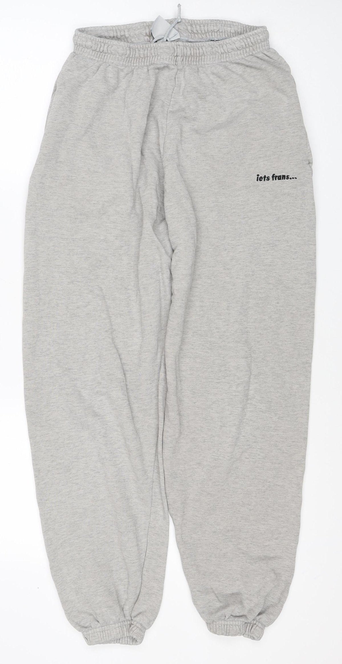 Let's Frams... Women Grey M Jogger Sweatpants Drawstring