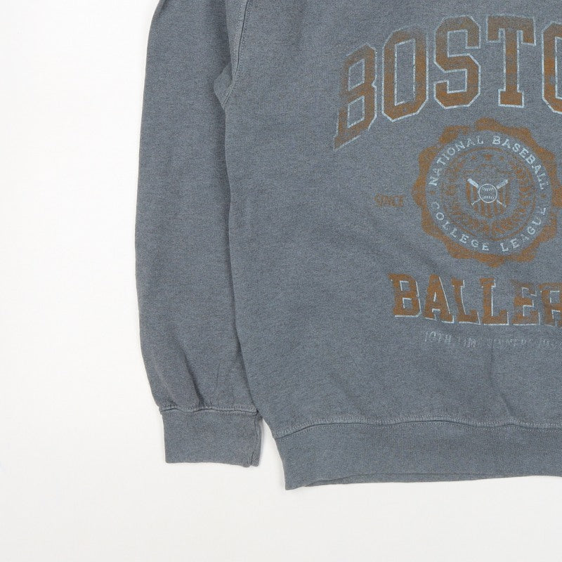 Boston Men’s Grey Size S College Baseball Graphic Pullover Sweatshirt