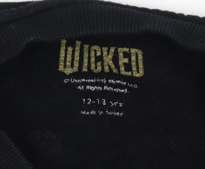 Wicked Girls Black Pink Graphic Print Pullover Sweatshirt 12-13 Years