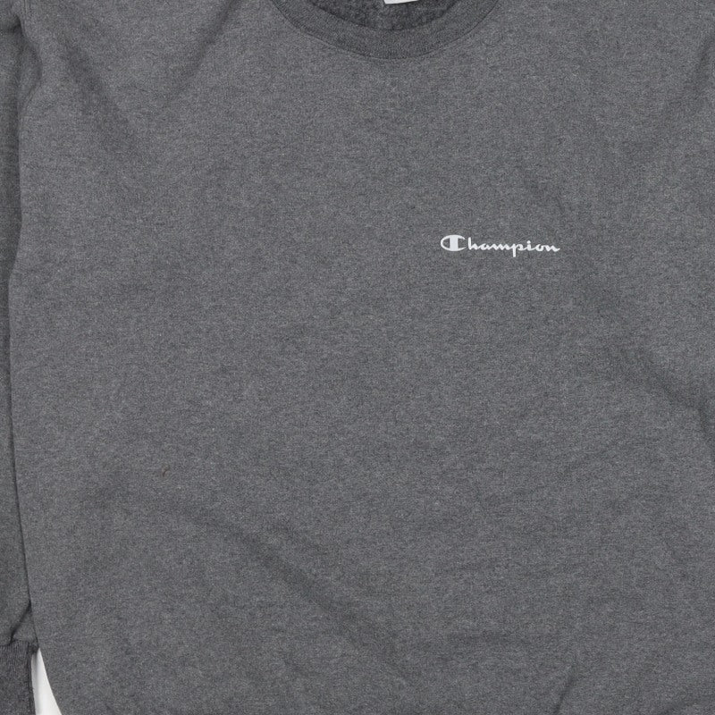 Champion Men’s Grey Logo Crew Neck Pullover Sweatshirt Size M