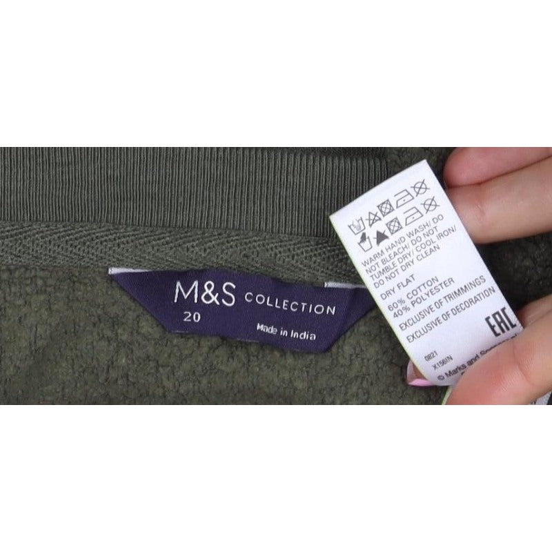 Marks and Spencer Women Green Size 20 Sequin Star Pullover Sweatshirt