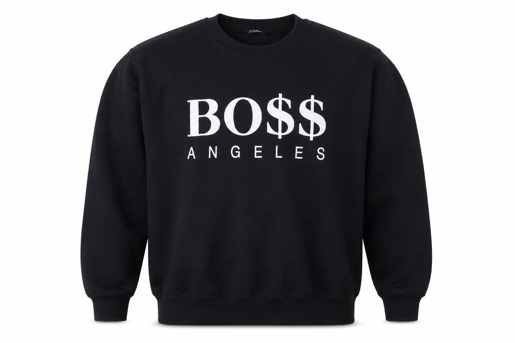 Trash Men’s Black M Pullover Sweatshirt BOSS Angeles Graphic Print