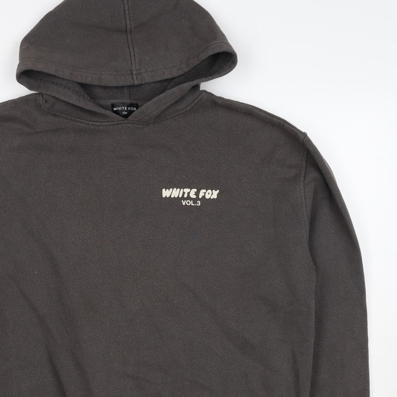 White Fox Mens Black M Pullover Hoodie Graphic Print Vol.3