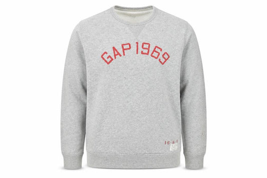 Gap Men’s Grey XL 1969 Logo Graphic Fleece Crew Neck Sweatshirt